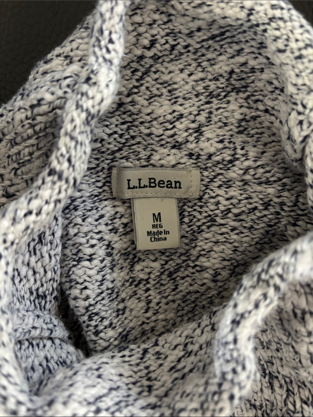 LL Bean Cotton Ragg Sweater, Funnelneck Pullover Size M - Picture 7 of 8